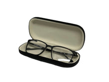 Load image into Gallery viewer, Black Clamshell Oval Eyeglass Case
